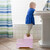 Relaxdays Tritthocker Kinder, Trittschemel mit 2 Stufen, 25 cm hoch, Bad, MDF, Kindertritt für Waschbecken, lila/rosa