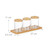 Relaxdays Wattestäbchenbehälter mit Tablett, 3 Becher m. Deckel, Kosmetik Organizer Kunststoff/Bambus, transparent/natur
