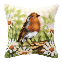 Cross Stitch Kit: Cushion: Robin