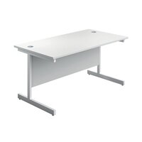 First Single Rectangular Desk 1400x800mm White/White KF803423