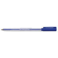 PERGAMY Stylo à bille pointe moyenne encre Bleue corps plastique cristal avec capuchon