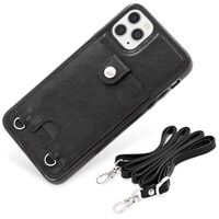 NALIA Necklace Cover with Chain compatible with iPhone 11 Pro Max Case, PU Leather Silicone Phone Skin with Card Slot & Holder Strap, Slim Protective Mobile Back Rugged Shockpro...