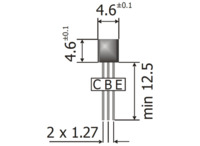 Bipolartransistor, PNP, -800 mA, -45 V, THT, TO-92, BC327-25BK