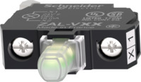 Hilfsschalterblock f. Aufbaugehäuse, weiß, Integral LED, 48-120V