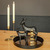 Spitzkerzenhalter-Set Aveni mit LED Kerzen 4teilig; 21 cm (H); gold/cremeweiß