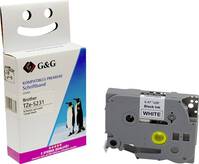 G&G Feliratozó szalag Szalagszín: Fehér Szövegszín: Fekete 12 mm 8 m