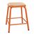 Bolero Cantina Low Stools in Orange with Wooden Seat Pad - Pack of 4