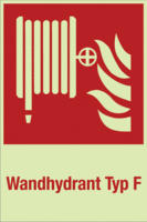 Brandschutz-Kombischild - Löschschlauch, Wandhydrant Typ F, Rot, 30 x 20 cm