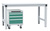 Schubfachschrank BASETEC mobil, Nutzhöhe 400 mm mit 4 Schubfächern, in Graugrün HF 0001 | ELK0200.0001