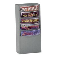 Metal literature display racks - 5 x A4 pockets, grey
