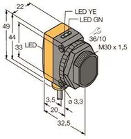 Turck Opto QS30E W/30' Sensor,Einweglichtschranke 3073203