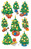 Weihnachtssticker, Papier, Weihnachtsbäume, bunt, 16 Aufkleber