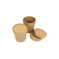 8oz Kraft Soup Cup With Vented Lid - Box 250