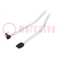 Cable: SATA; SATA plug,SATA plug angled; 0.5m; SATA III; white