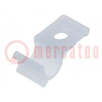Screw mounted clamp; polyamide; natural; Cable P-clips