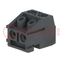 Pluggable terminal block; 5mm; ways: 2; angled 90°; female; black