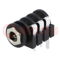 Connector: Jack 6,3mm; contact; vrouwelijk; banen: 3; voor paneel