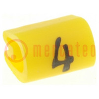 Marcatori; Indicazione: 4; 2,9÷4,7mm; PVC; giallo; -45÷70°C