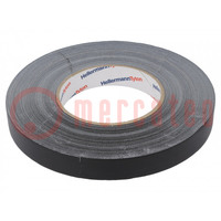 Tape: textile; W: 19mm; L: 50m; Thk: 0.31mm; black; 64N/cm; 10%; rubber