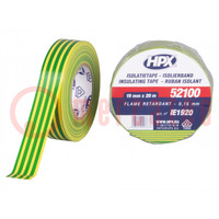 Tape: electrical insulating; W: 19mm; L: 20m; Thk: 0.15mm; rubber