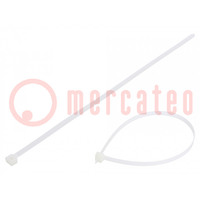 Cable tie; L: 380mm; W: 7.6mm; polyamide; 667N; natural; Ømax: 102mm