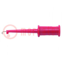 Clip-on probe; hook type; 3A; 150VDC; red; 2.29mm; L: 43.43mm; 4233