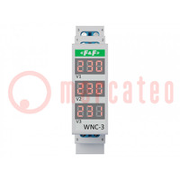 Voltmeter; digitaal,montage; 80÷500V; op DIN-rail; LCD x3; IP20