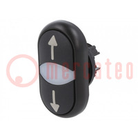 Switch: double; 22mm; Stabl.pos: 1; black; M22-FLED,M22-LED; IP66