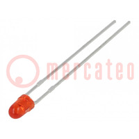 LED; 2.9mm; red; 60mcd; 34°; Front: convex; 2÷2.5V; No.of term: 2