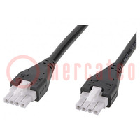 Cable; Mini-Fit Jr; hembra; PIN: 4; Long: 1m; 6A; Aislamiento: PVC