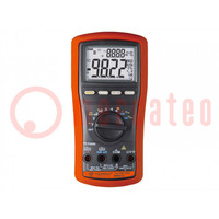 Multimètre numérique; LCD; Bargraphe: 41segm; True RMS AC; 0÷45°C
