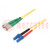 Fiber patch cord; FC/APC,LC/UPC; 3m; Optical fiber: 9/125um; Gold