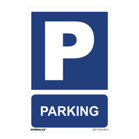 SEÑAL USO OBLIGATORIO "PARKING" (PVC 0.7MM) 30X40CM