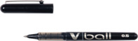 Tintenroller V-Ball 05, mit Kappe, druckresistent, langlebig, dokumentenecht, 0.5mm (F), Schwarz