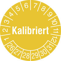 Prüfplaketten Kalibriert in Jahresfarbe, 15 Stk/Bogen, 3cm Version: 26-31 - Prüfplakette - Kalibriert 26-31