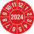 Jahresplakette mit 4-stelliger Jahreszahl, in Jahresfarbe, 500 St./Rolle, 1,5 cm Version: 24 - Prüfplakette 2024