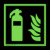 Brandschutzschild, Kunststoff, langnachleuchtend, Feuerlöscher, 20,0 x 20,0 cm DIN EN ISO 7010 F001 ASR A1.3 F001