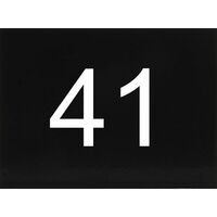 Produktbild zu Targhetta numerica autoadesiva, 40 x 30 mm, tipo 41, plastica nero lucido