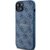 2_Guess 4G Collection MagSafe-Hülle aus Leder und Metalllogo für iPhone 15 Plus / 14 Plus – Blau