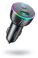 JOYROOM MULTI-COLOR PD CAR CHARGER WITH USB-A+ 2 X USB-C 70W - BLACK JR-CL26