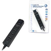 LogiLink USB 2.0 Hub 7-Port m. Netzteil schwarz