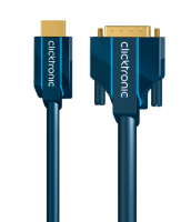 ClickTronic 1m HDMI/DVI Adapter DVI-D Blau