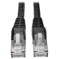 Tripp Lite N201-050-BK Cat6 Gigabit hakenloses, anvulkanisiertes (UTP) Ethernet-Kabel (RJ45 Stecker/Stecker), PoE, Schwarz, 15,24 m