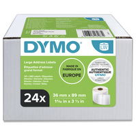 DYMO LW etichette per indirizzi grandi | 36 mm x 89 mm | 24 rotoli da 260 etichette facilmente staccabili (6240 etichette) | autoadesive | per etichettatrici LabelWriter | origi...