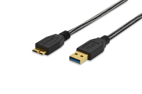 Ednet 84231 cable USB 0,25 m USB 3.2 Gen 1 (3.1 Gen 1) USB A Micro-USB B Negro
