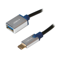 LogiLink CU0116 USB-kabel USB 3.2 Gen 1 (3.1 Gen 1) 0,1 m USB A USB C Aluminium, Zwart