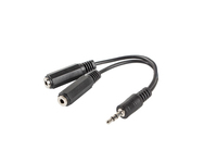 Lanberg AD-0024-BK kabel audio 0,1 m 3.5mm 2 x 3.5mm Czarny