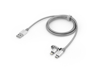 Verbatim 48869 USB cable 1 m USB A Micro-USB B/Lightning Aluminium, Grey