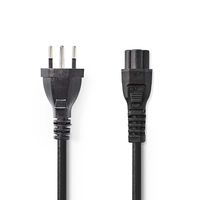Nedis CEGP11220BK20 câble électrique Noir 2 m Prise d'alimentation type J Coupleur C5