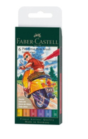 Faber-Castell Pitt Artist Pen Brush Tuschestift, 6er Etui, Colour wheel